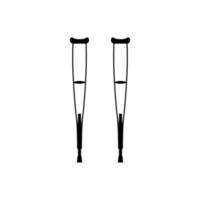 Pair of crutches it is black icon . vector