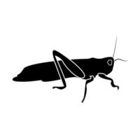 icono de color negro saltamontes. vector