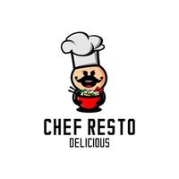 logotipo del restaurante del chef vector