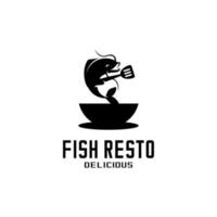 resto pescado logo vector