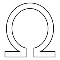 Symbol omega icon black color illustration flat style simple image vector