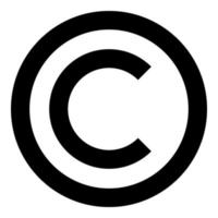 Copyright symbol icon black color illustration flat style simple image vector