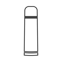 Thermos or vacuum flask it is black icon . vector