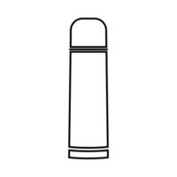 Thermos or vacuum flask it is black icon . vector