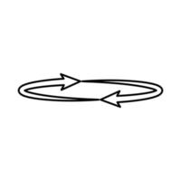 Two arrows on the circle . Angle 360 black icon . vector