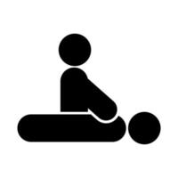 icono de color negro del terapeuta de masaje. vector