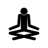 Man yoga stick black color icon . vector