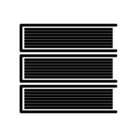 Horizontal stack of books black color icon . vector