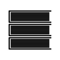 Horizontal stack of books black color icon . vector