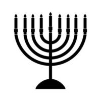 Menorah for Hanukkah black color icon . vector