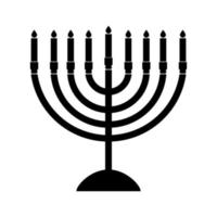 menorah para el icono de color negro de hanukkah. vector