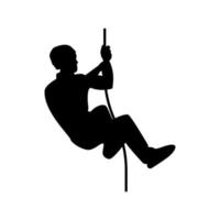 Rock climber icon black color illustration flat style simple image vector