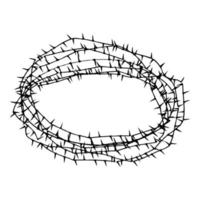 Thorn wreath or barbed wire icon black color illustration flat style simple image vector