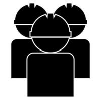 Labors group workers in helmet icon black color illustration flat style simple image vector
