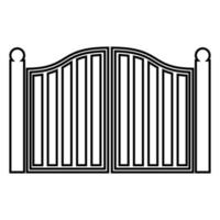 Old gate icon black color illustration flat style simple image vector