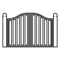 Old gate icon black color illustration flat style simple image vector