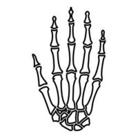 Hand bone icon black color illustration flat style simple image vector