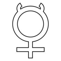 Mercury symbol icon black color illustration flat style simple image vector