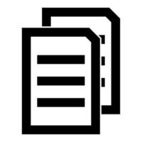 Two sheets of document it is black icon . vector