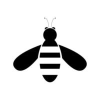 icono de color negro de abeja. vector