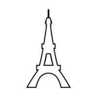 icono de color negro de la torre eiffel. vector