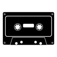 Retro audio cassette icon black color illustration flat style simple image vector