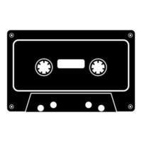 Retro audio cassette icon black color illustration flat style simple image vector