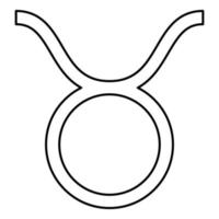 Taurus symbol icon black color illustration flat style simple image vector
