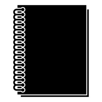 Notebook with spring icon black color illustration flat style simple image vector