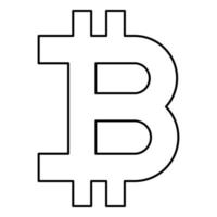 Bitcoin icon black color illustration flat style simple image vector