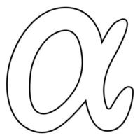símbolo icono alfa color negro ilustración estilo plano imagen simple vector