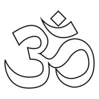 símbolo de induismo om icono de signo ilustración de color negro estilo plano imagen simple vector