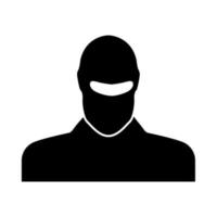 Man in balaclava it is black icon . vector