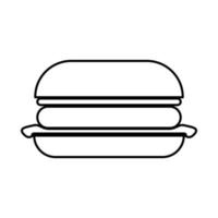 hamburguesa es icono negro. vector