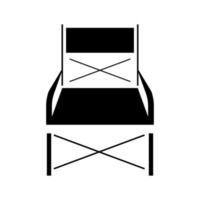 Folding chair it is black icon . vector