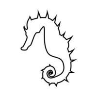 Seahorse black color icon . vector