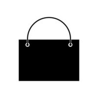 Shopping bag black color icon . vector