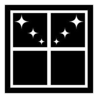 Window overlooking the night stars icon black color illustration flat style simple image vector