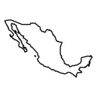 mapa de mexico icono color negro ilustración estilo plano imagen simple vector