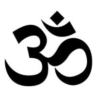 Induism symbol Om sign icon black color illustration flat style simple image