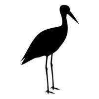 Stork ciconia icon black color illustration flat style simple image vector