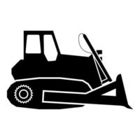 Bulldozer icon black color illustration flat style simple image vector