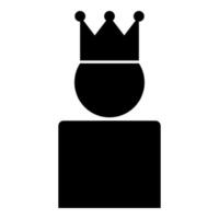 King in crown icon black color illustration flat style simple image vector