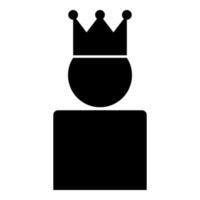 King in crown icon black color illustration flat style simple image vector