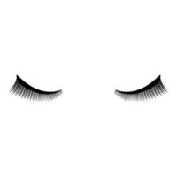 Eyelash icon black color illustration flat style simple image vector