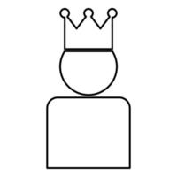 King in crown icon black color illustration flat style simple image vector