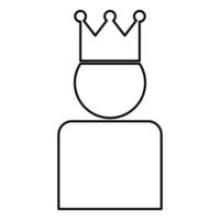 King in crown icon black color illustration flat style simple image vector