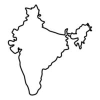 Map of India icon black color illustration flat style simple image vector