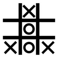 icono del juego tic tac toe ilustración en color negro estilo plano imagen simple vector