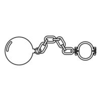 Shackles with ball icon black color illustration flat style simple image vector